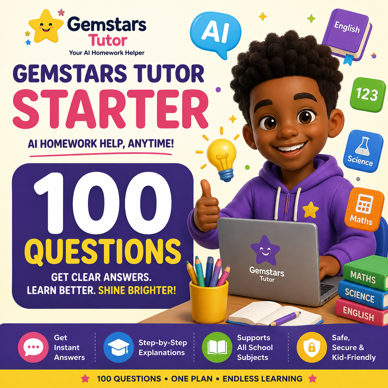 Gemstars Homework Tutor Starter - 300 Queries