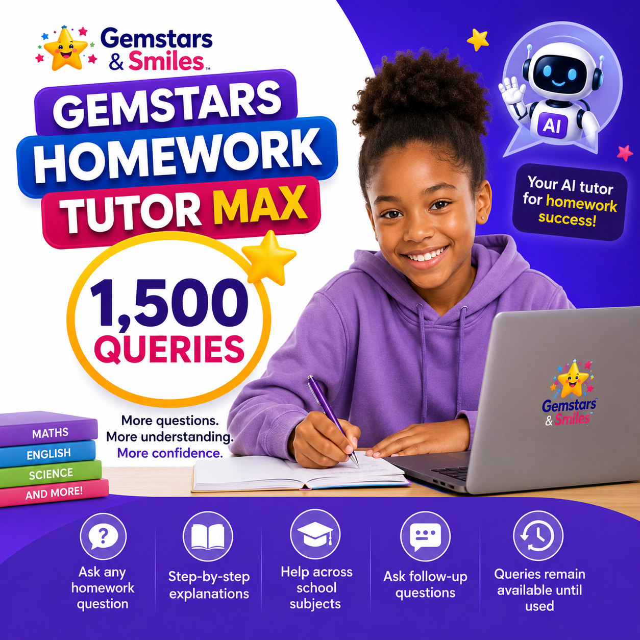 Gemstars Homework Tutor Max – 1,500 Queries
